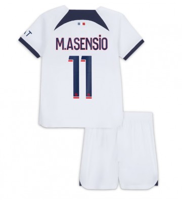 Paris Saint-Germain Marco Asensio #11 Bortaställ Barn 2023-24 Kortärmad (+ Korta byxor)